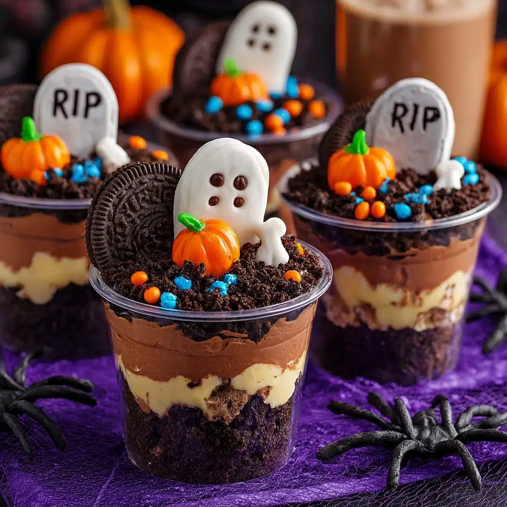 Halloween Graveyard Dirt Cups Recipe - Recipe Image