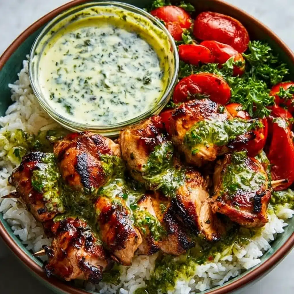 Chimichurri Grilled Chicken Bowl with Garlic Sauce Recipe - Recipe Image