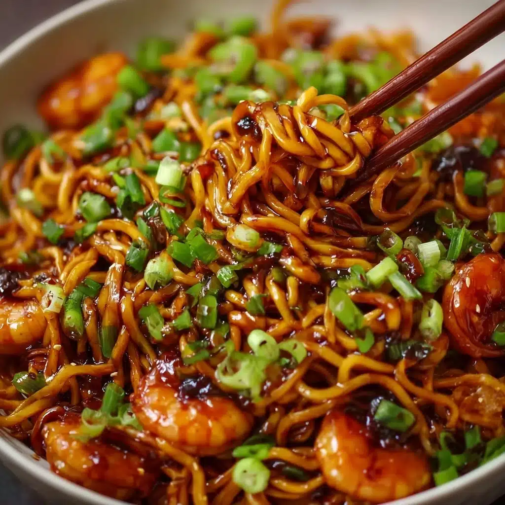 Sticky Garlic Chicken Noodles Recipe - Recipe Image