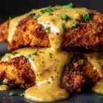 Pretzel Chicken with Mustard-Cheddar Sauce Recipe