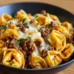 Cheesesteak Tortellini in a Rich Provolone Sauce Delight Recipe