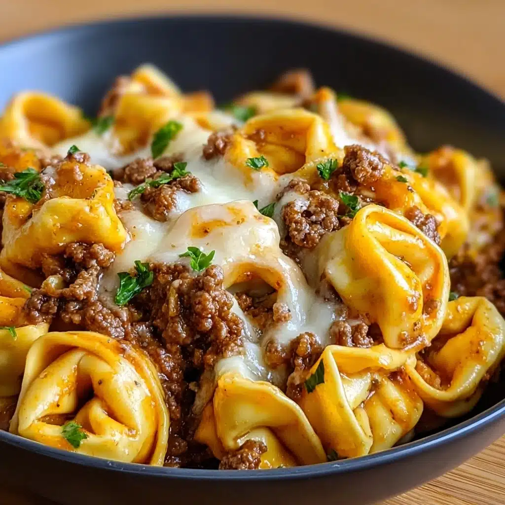 Cheesesteak Tortellini in a Rich Provolone Sauce Delight Recipe - Recipe Image