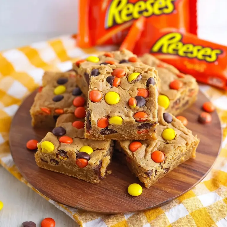 Chewy REESE’s PIECES Peanut Butter Brownies Recipe