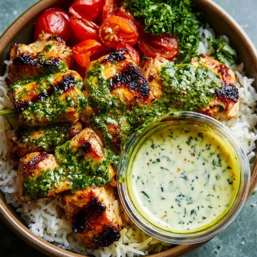 Chimichurri Grilled Chicken Bowl with Garlic Sauce Recipe - Recipe Image