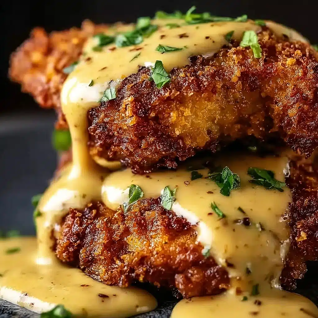 Pretzel Chicken with Mustard-Cheddar Sauce Recipe - Recipe Image