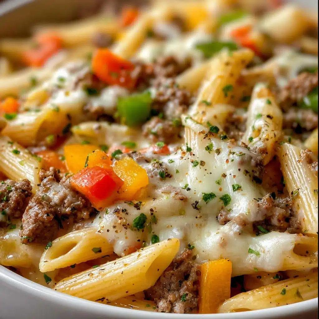 Philly Cheesesteak Pasta Recipe - Recipe Image