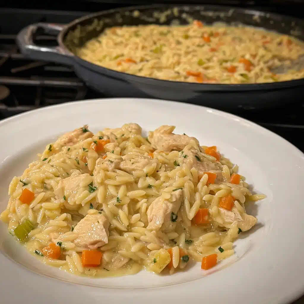 Creamy Chicken Pot Pie Orzo Recipe - Recipe Image