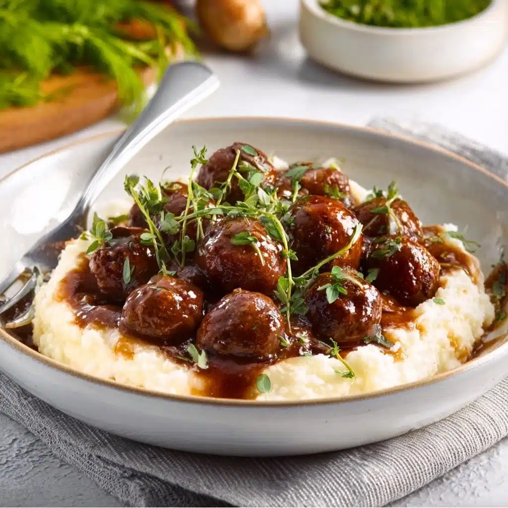 Slow Cooker Salisbury Steak Meatballs Recipe - Recipe Image