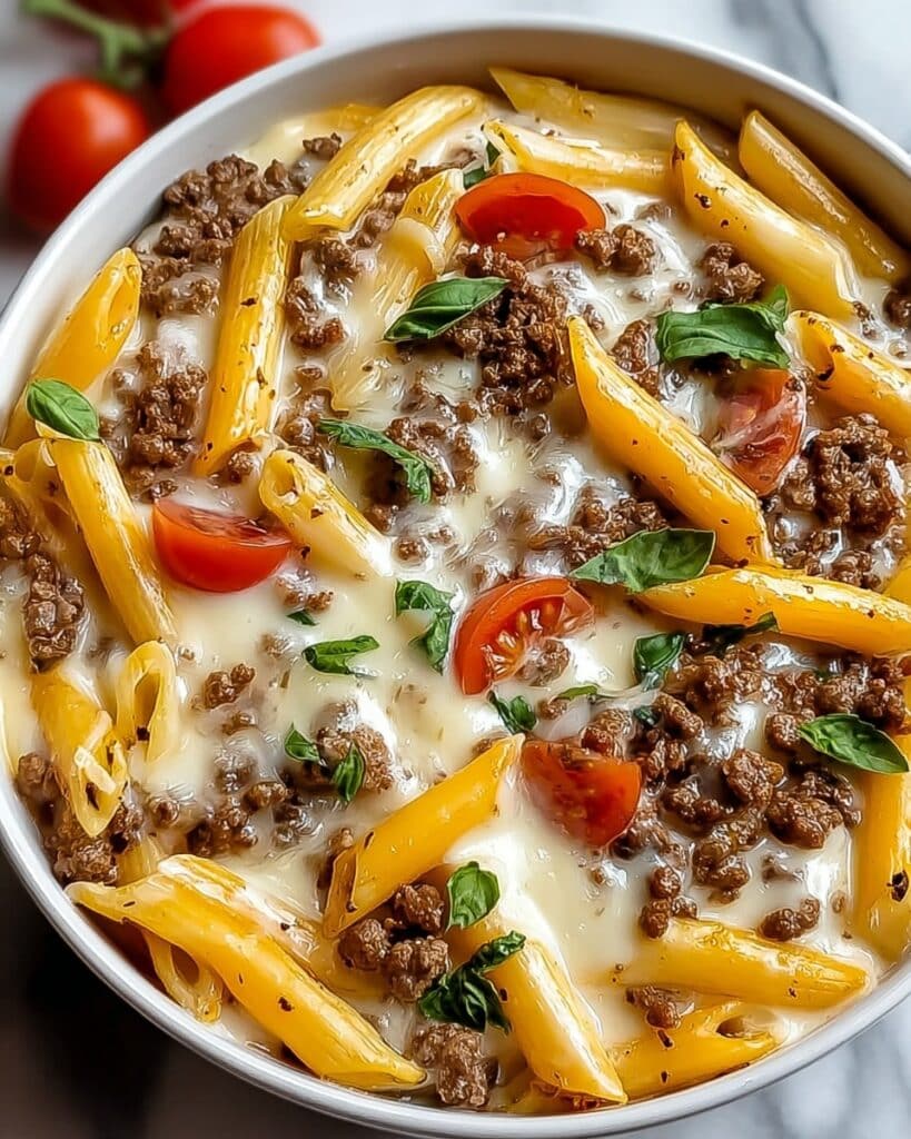 Creamy Rotel Pasta with Ground Beef Recipe