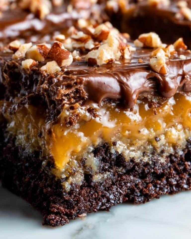 German Chocolate Cake with Caramel, Coconut, and Pecans Recipe