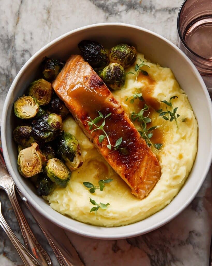 Maple Cider Glazed Salmon with Honey Butter Polenta Recipe
