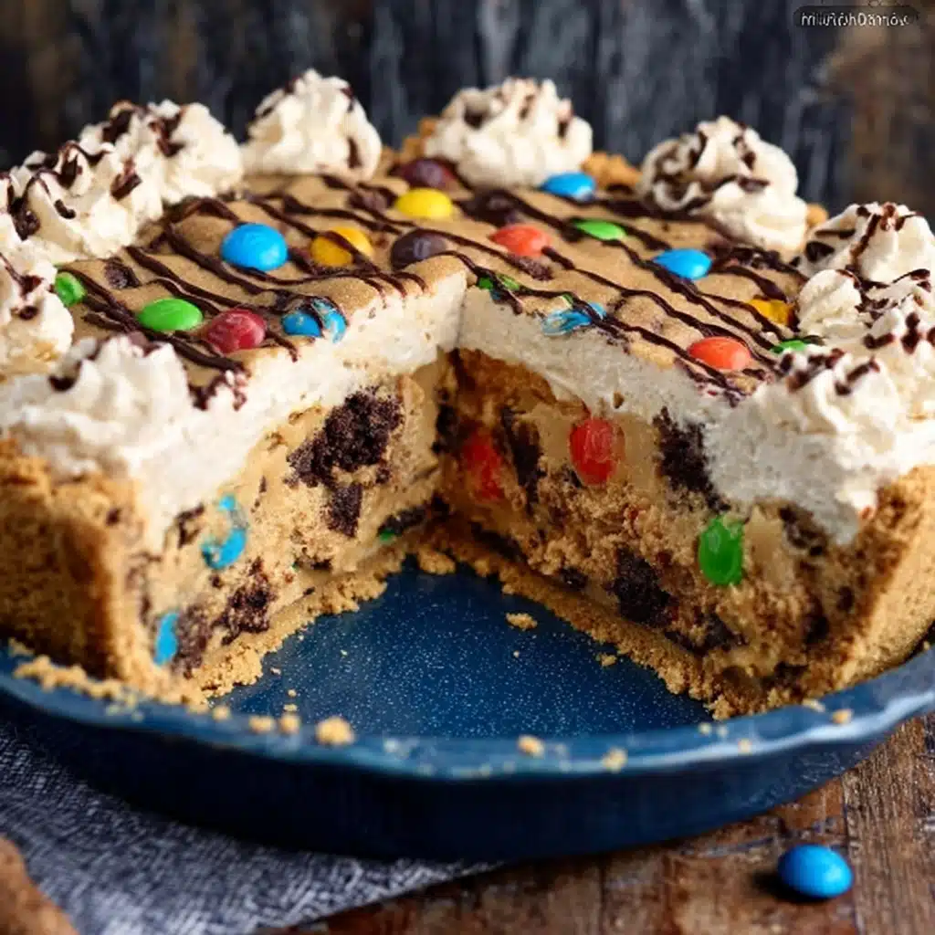 Monster Cookie Peanut Butter Cheesecake Pie Recipe - Recipe Image