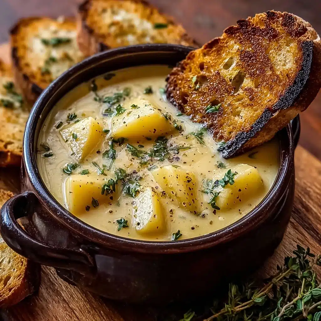 Hearty Cheddar Garlic Herb Potato Soup Recipe