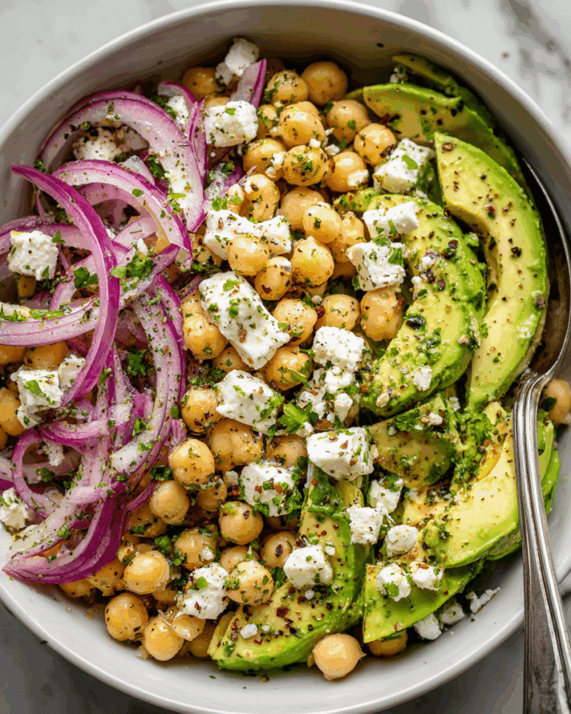 Chickpea Feta Avocado Salad Recipe