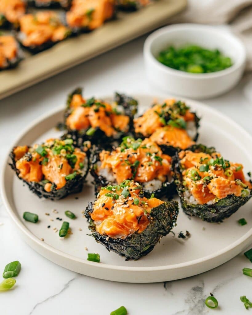 Easy Baked Salmon Sushi Cups Recipe