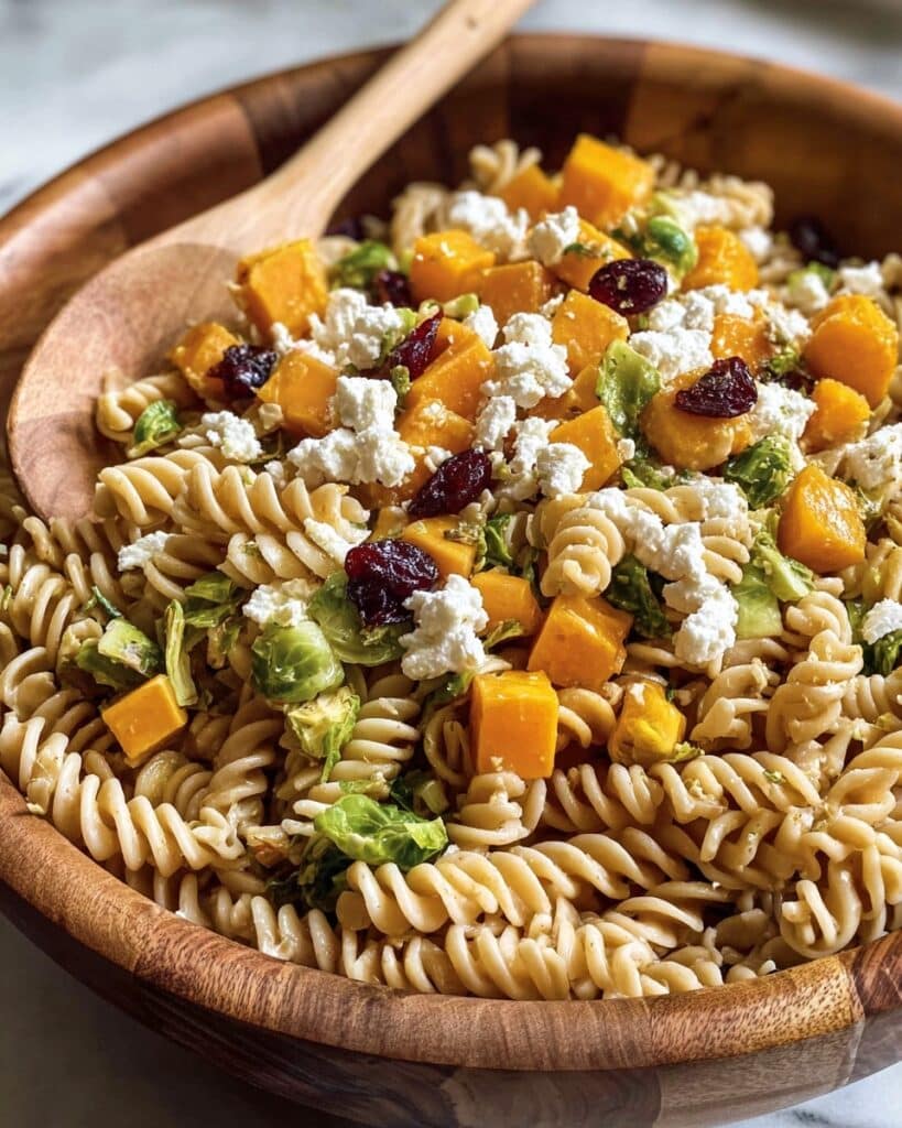 Roasted Butternut Pasta Salad with Cranberries and Goat Cheese Recipe