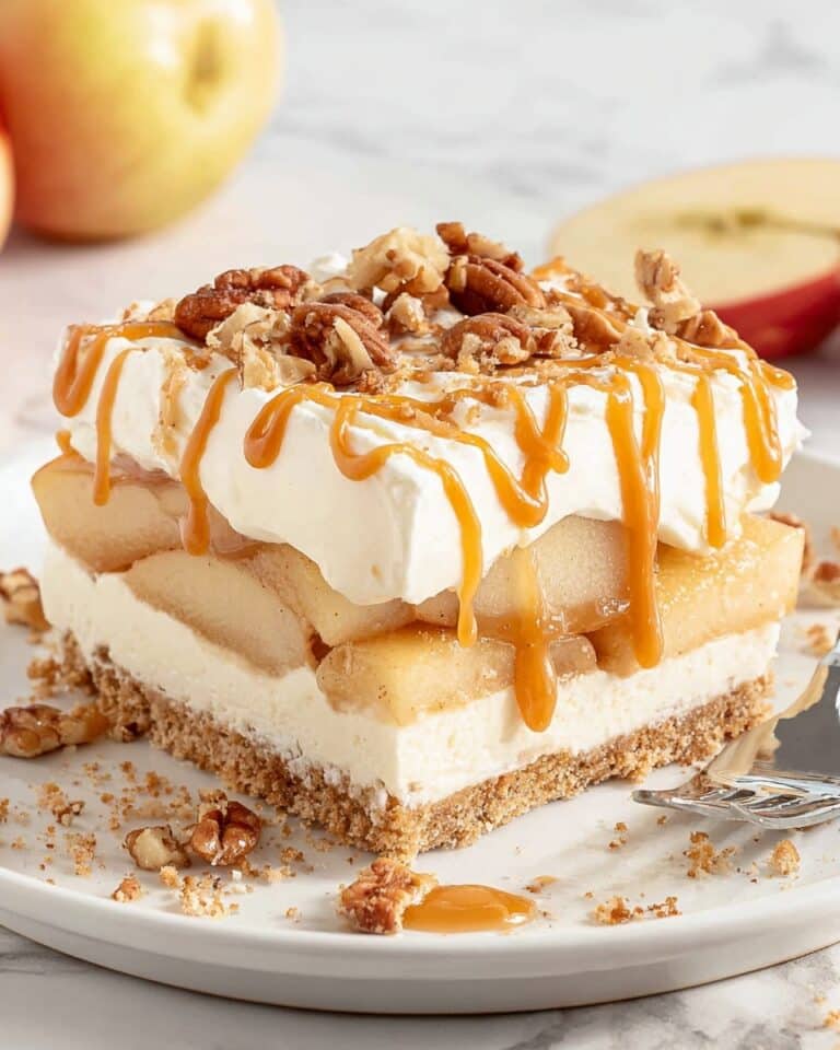 Apple Delight with Cream Cheese, Graham Cracker Crust, and Pecans Recipe