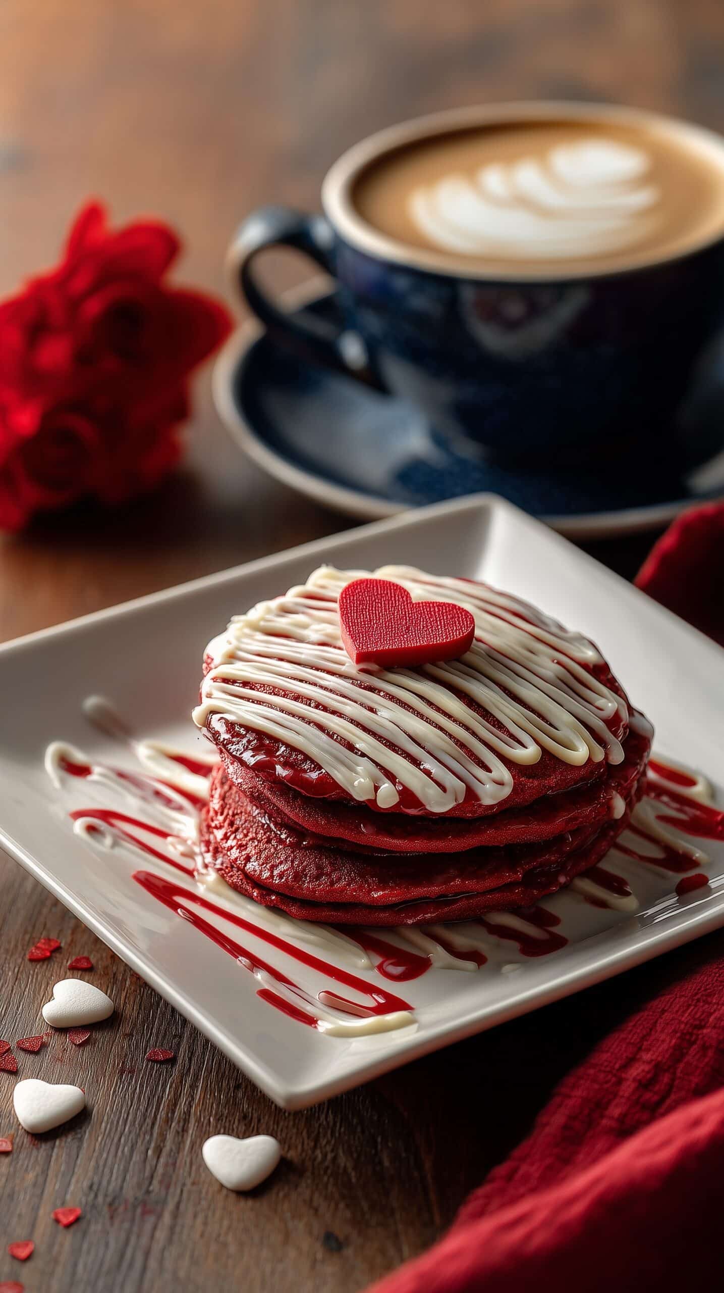 Red Velvet Crepes with Chocolate Whipped Cream Recipe - Recipe Image