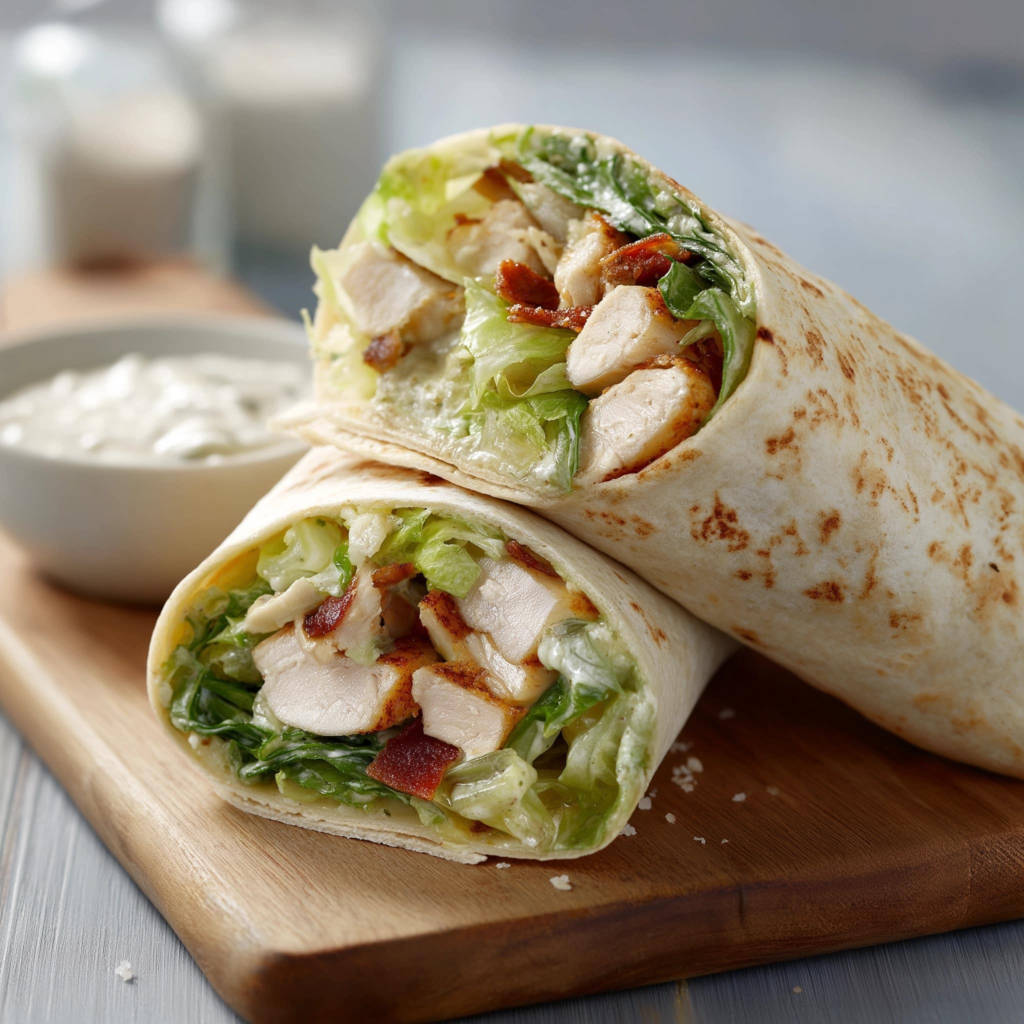 Low-Carb Cheesy Garlic Chicken Wraps Recipe - Recipe Image