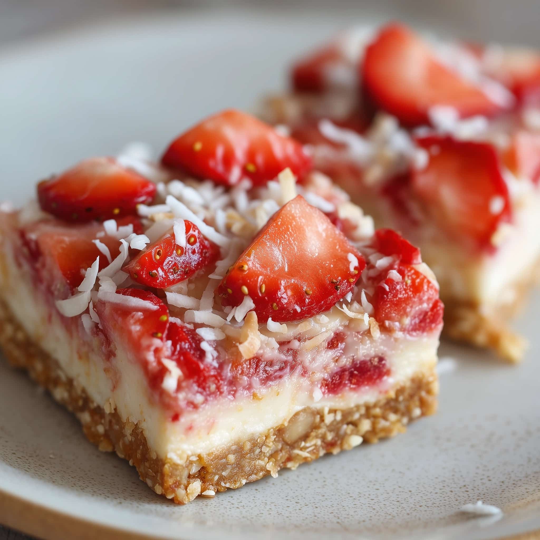 Strawberry White Chocolate Gooey Bars Recipe - Recipe Image