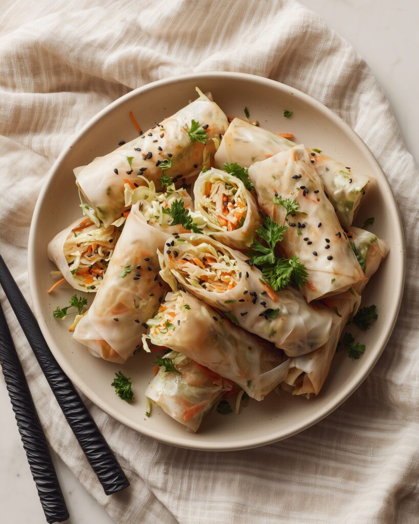 Fresh Spring Rolls with Peanut Sweet Chili Dipping Sauce Recipe