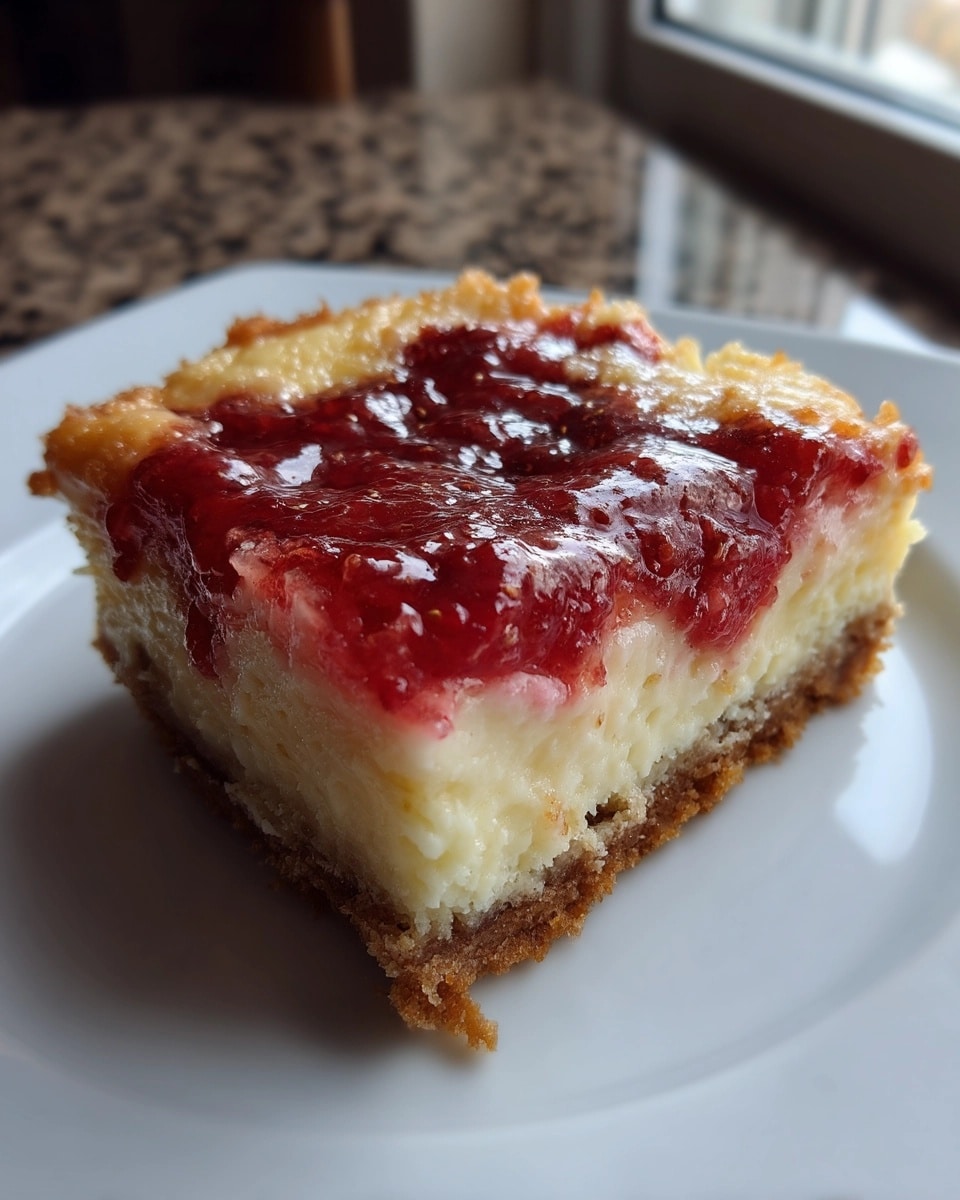 Peanut Butter and Jelly Cheesecake Bars Recipe - Recipe Image