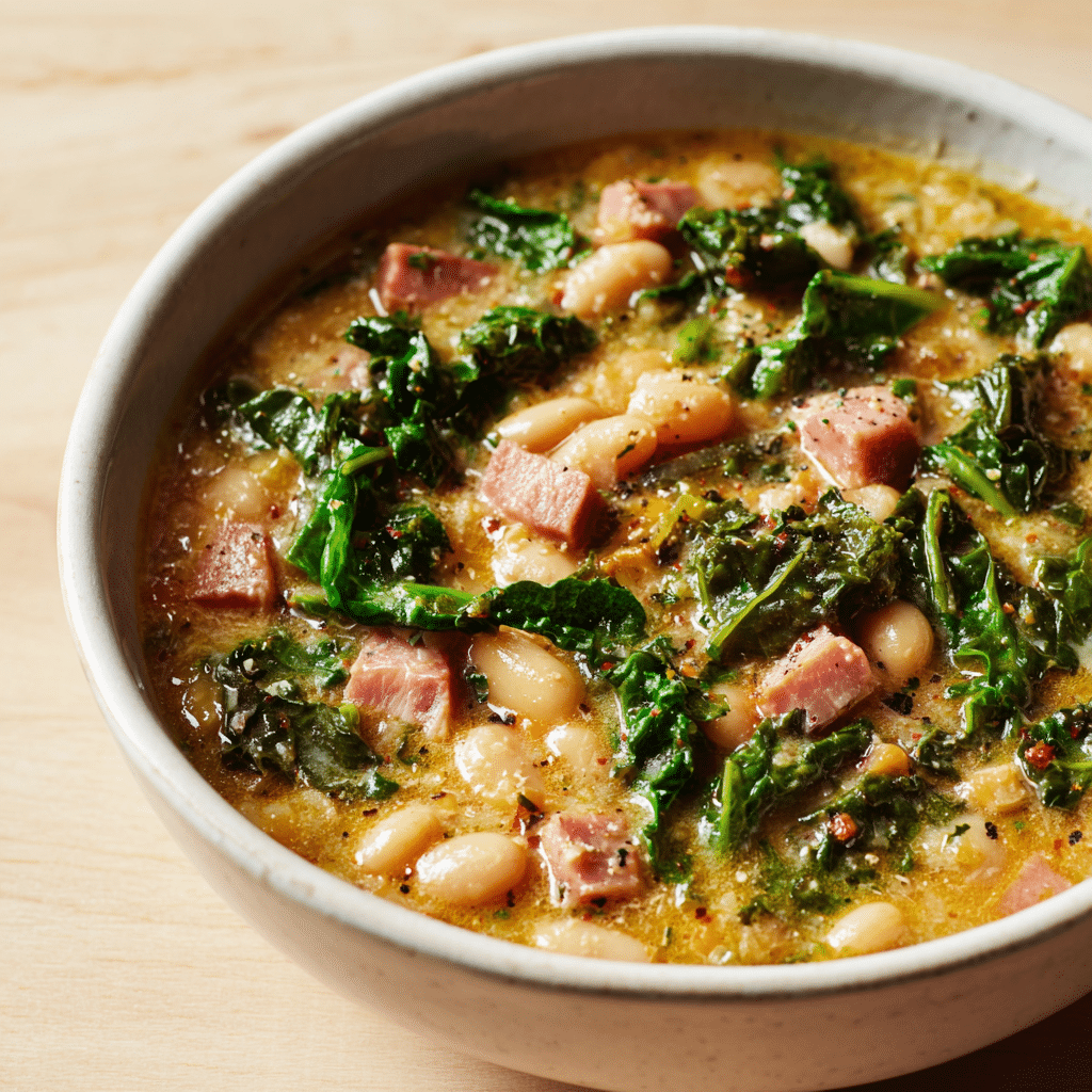 Spicy Peanut Soup with Sweet Potato and Kale Recipe - Recipe Image
