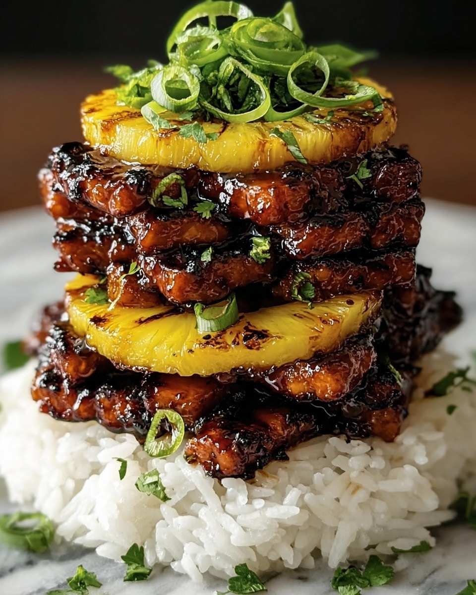 Savory Hawaiian Huli Huli Chicken Stack Recipe - Recipe Image