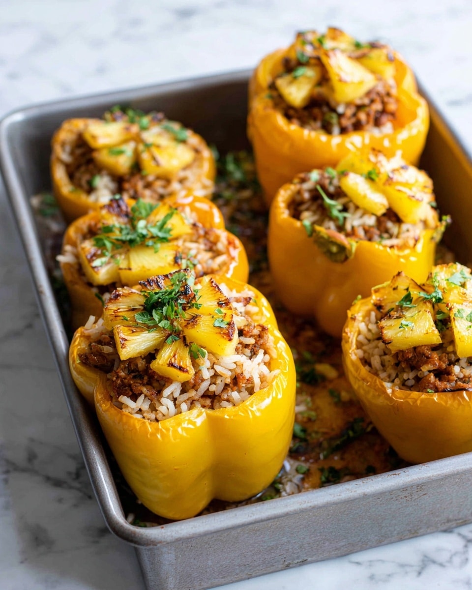 Teriyaki Pineapple Chicken and Rice Stuffed Peppers Recipe - Recipe Image