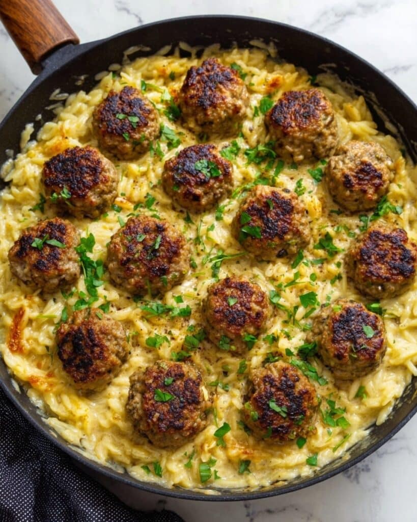 One Pan Chicken Meatballs with Marinara and Mozzarella Recipe