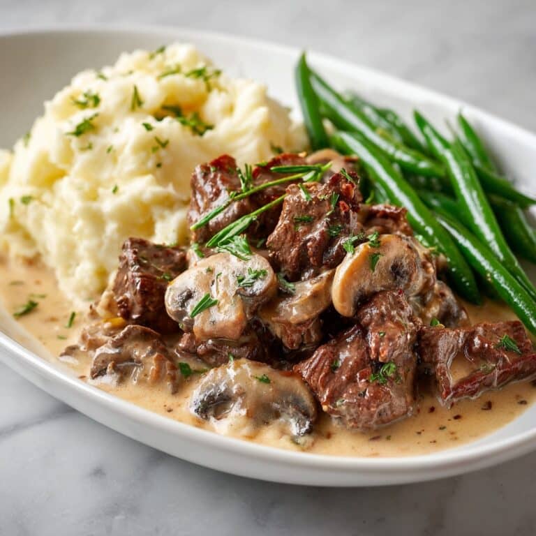 Beef Tenderloin Tips with Mushroom Gravy Recipe