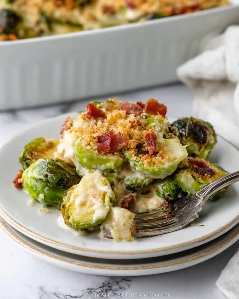 Brussels Sprout Casserole with Bacon and Gruyère Recipe