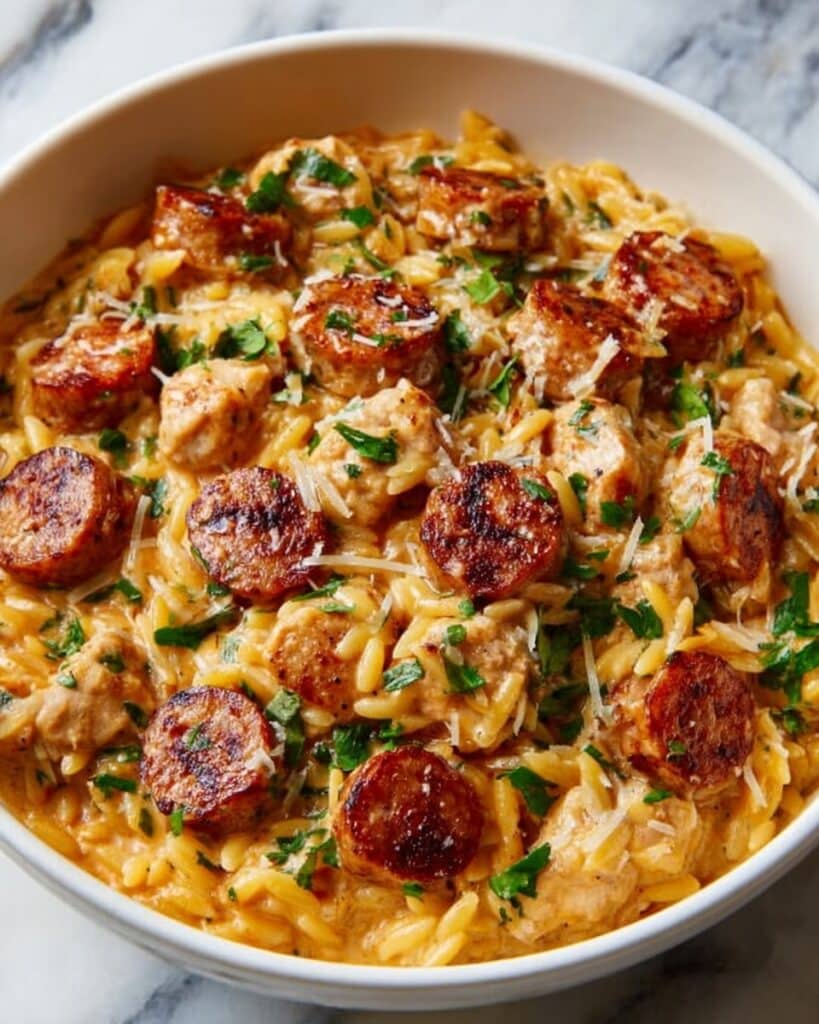 Creamy Chicken Sausage Orzo: A Delicious One-Pot Recipe for Easy Weeknight Dinners Recipe