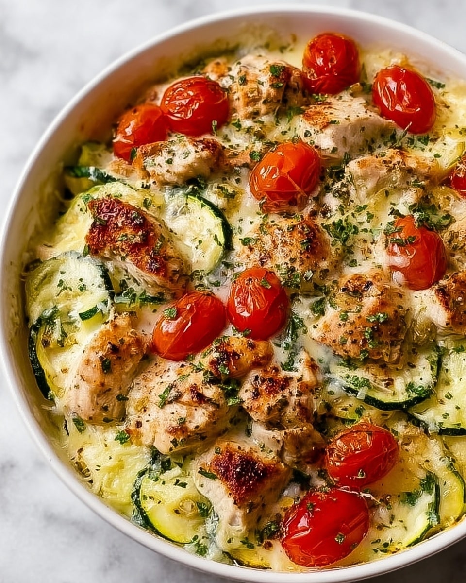 Savory Mediterranean Chicken Zucchini Bake Recipe - Recipe Image