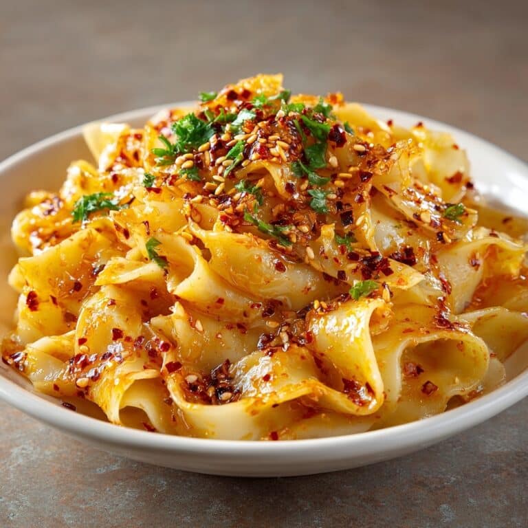 Caramelized Onion Pasta with Chili Oil Recipe