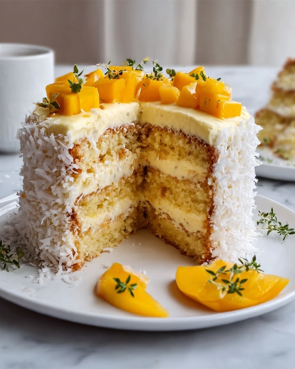 Vegan Mango Coconut Cake Recipe - Recipe Image
