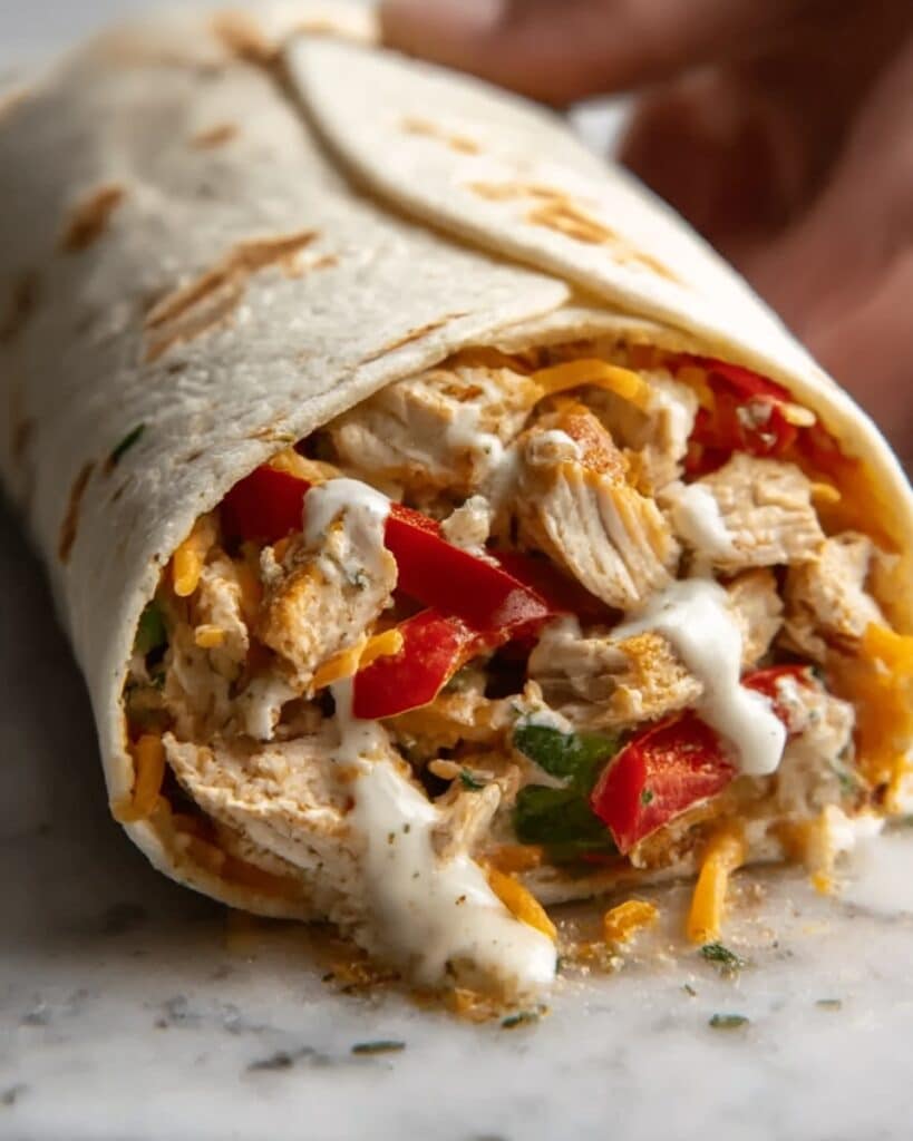 Chicken Bell Pepper Ranch Burritos Recipe
