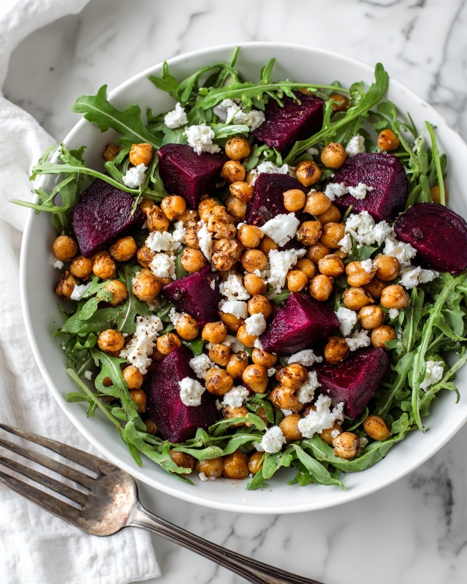 Fresh Chickpea, Beet and Feta Salad Recipe - Recipe Image