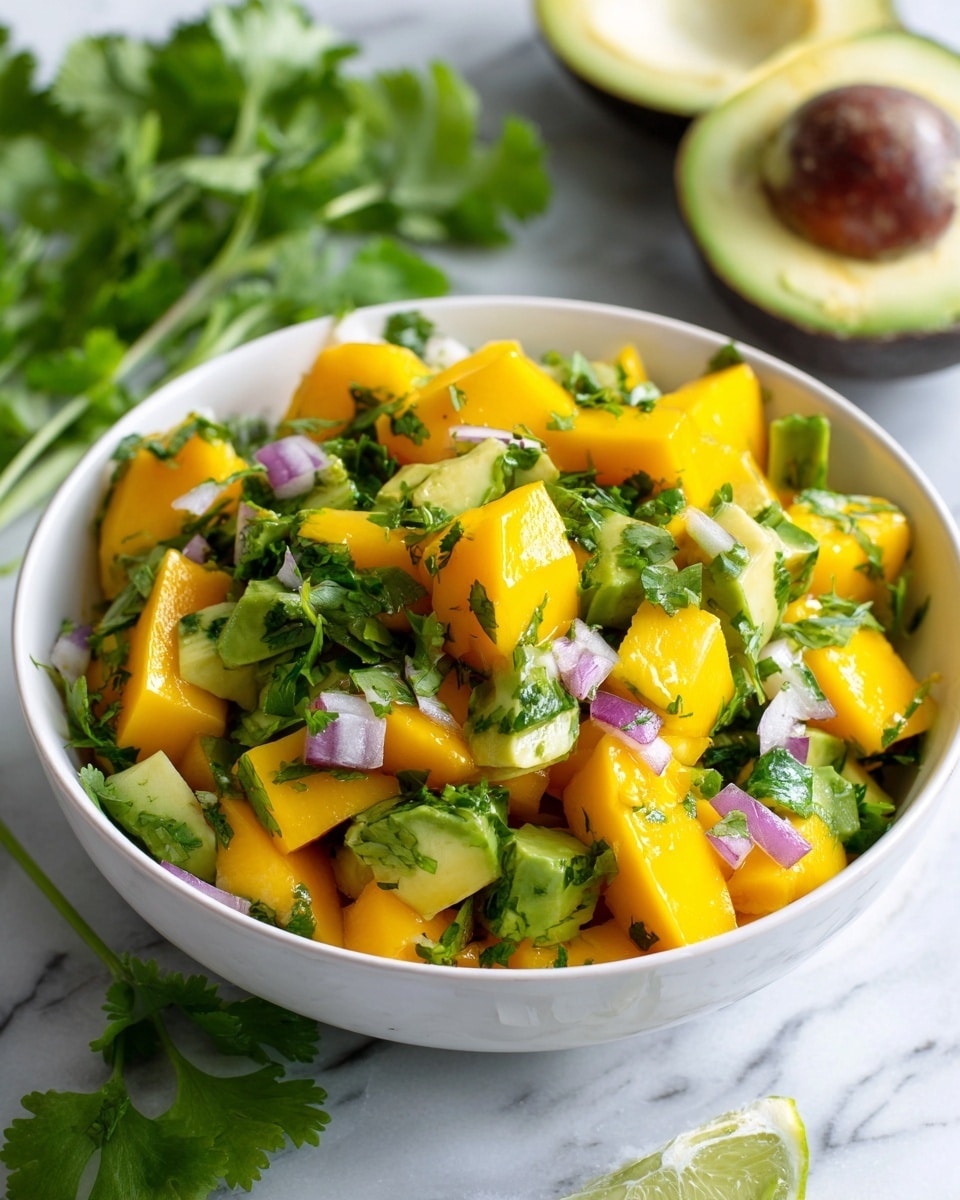 Avocado Mango Salad with Zesty Lime Dressing for Summer Bliss Recipe - Recipe Image