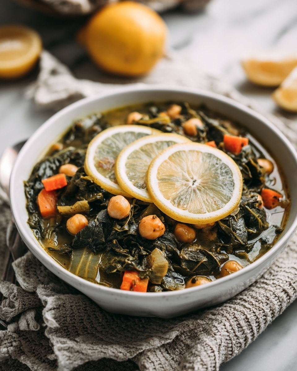 Lebanese Spinach Stew with Ground Beef, Pine Nuts, and Lemon Recipe - Recipe Image