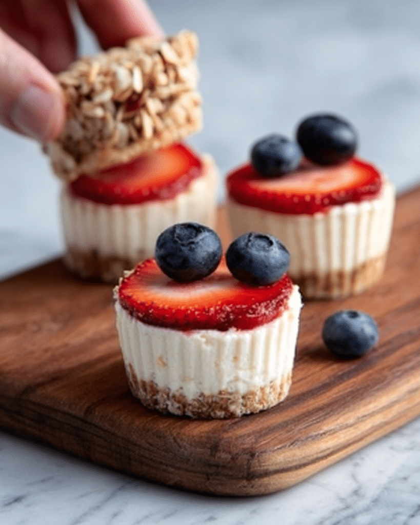 Breakfast Cheesecake Cupcakes with Fruit Topping Recipe