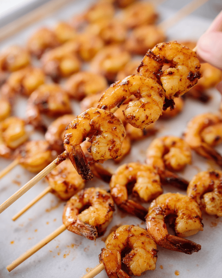 The Best Healthy Baked Cinnamon Shrimp Skewers Recipe
