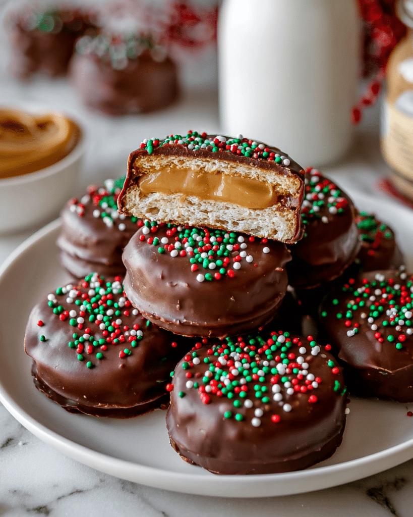 Ritz Cookies Dipped in Chocolate with Peanut Butter Recipe