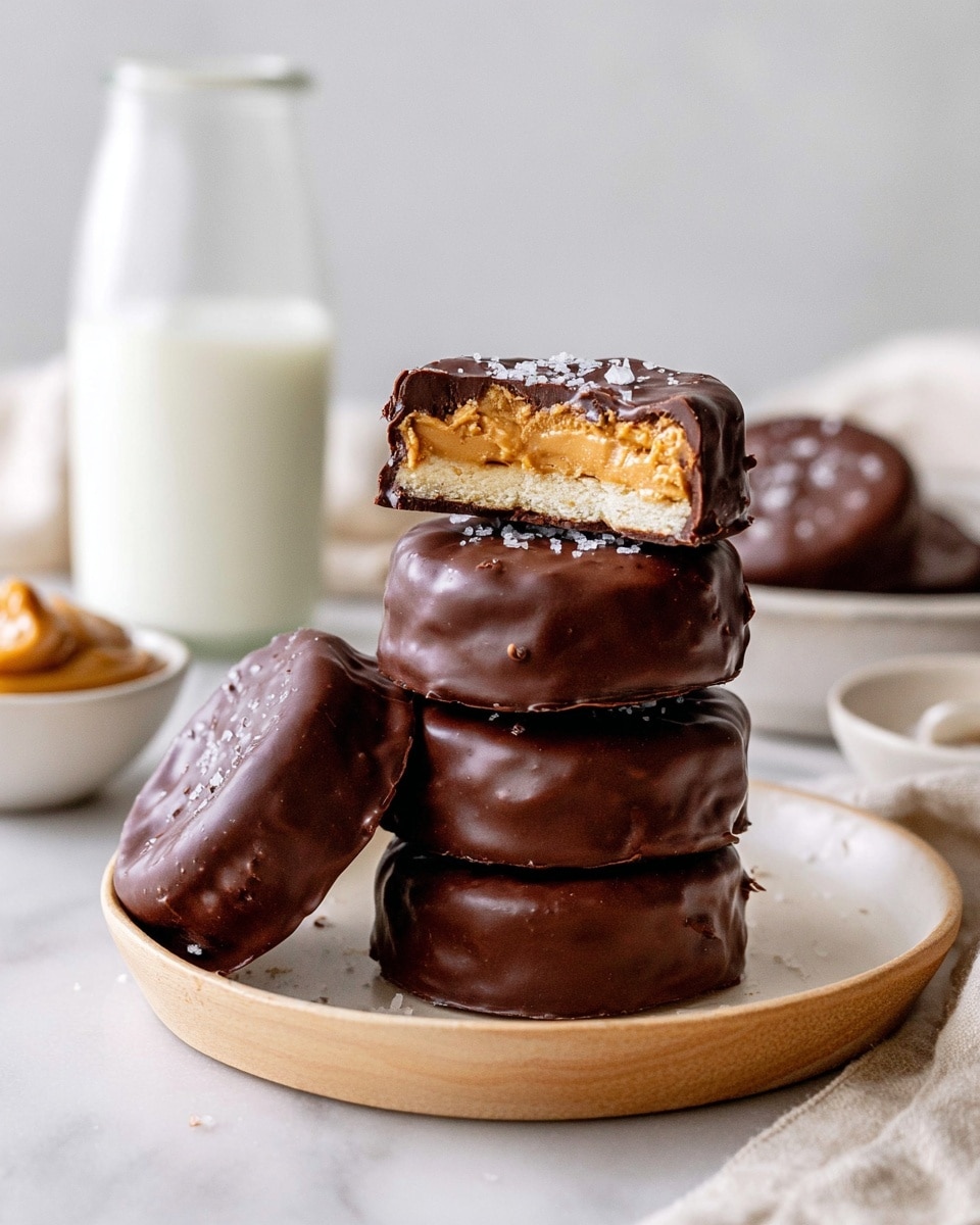Ritz Cookies Dipped in Chocolate with Peanut Butter Recipe - Recipe Image