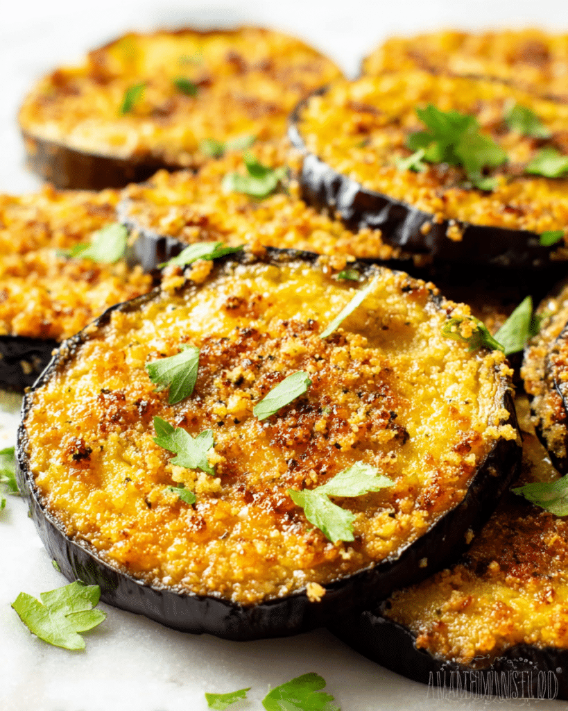 Crispy Parmesan Italian Seasoned Air Fryer Eggplant Recipe