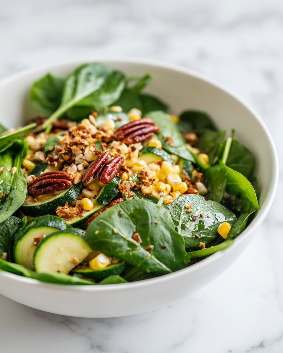 Grilled Zucchini and Corn Salad with Cannellini Beans, Basil, Pecans, and Lemon Dressing Recipe - Recipe Image