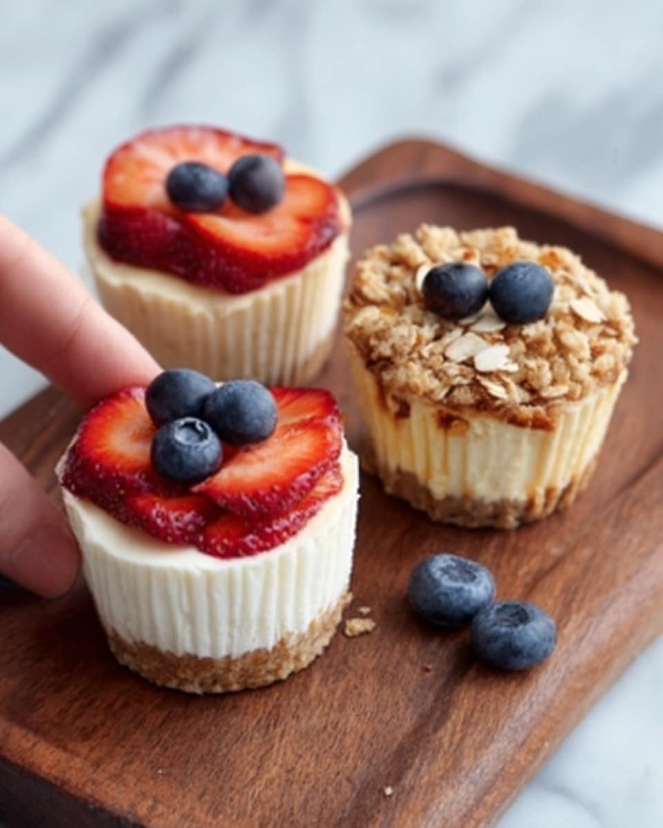 Breakfast Cheesecake Cupcakes with Fruit Topping Recipe - Recipe Image