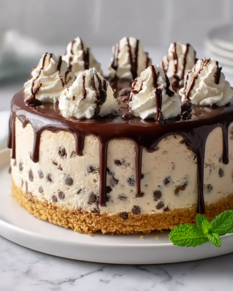 Decadent No Bake Cookie Dough Cheesecake Recipe - Recipe Image