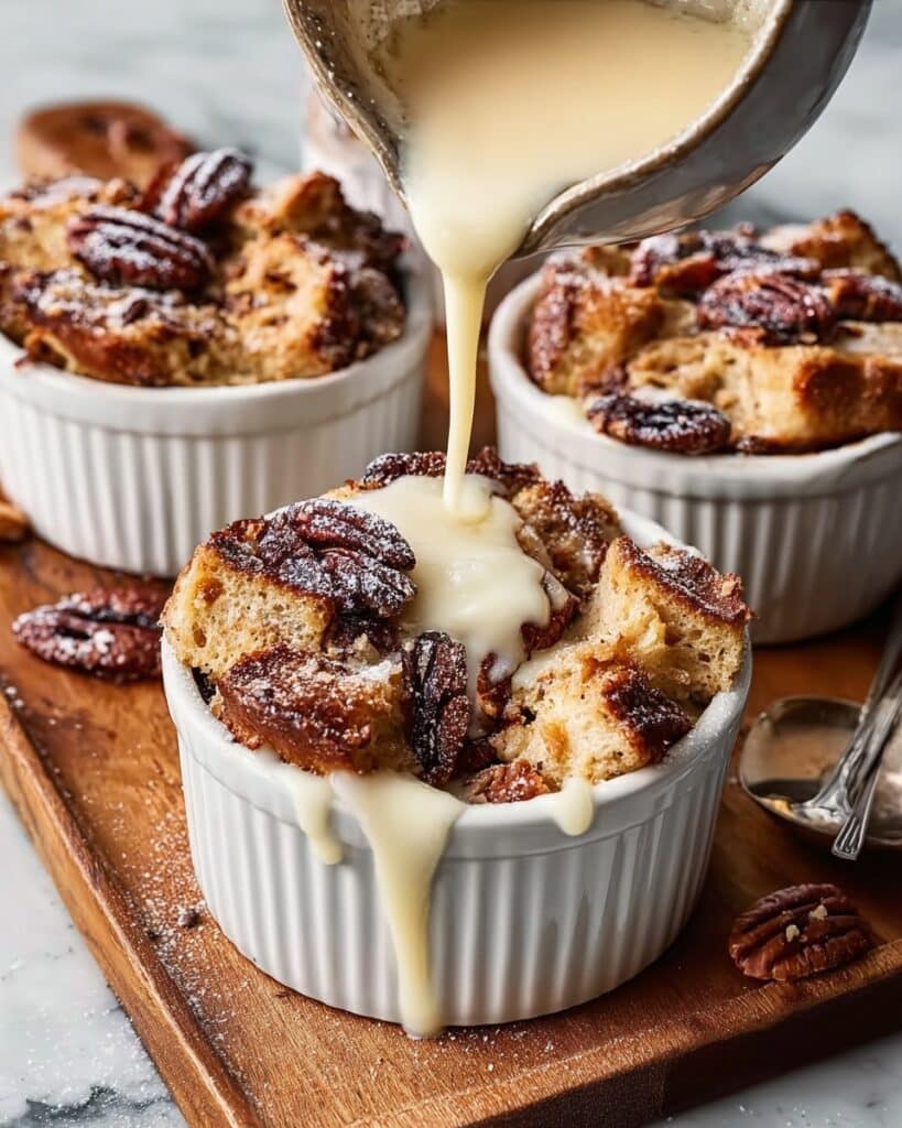Espresso Orange Brioche Bread Pudding with Hazelnut Vanilla Sauce Recipe