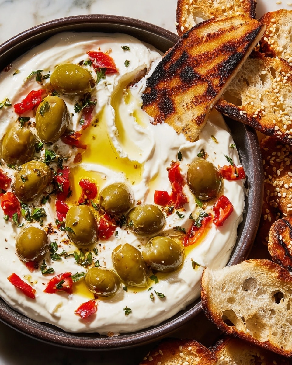 Whipped Ricotta with Olives and Roasted Red Peppers Recipe - Recipe Image